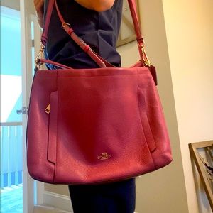 Coach Bag-Coral/Pink-medium sized.